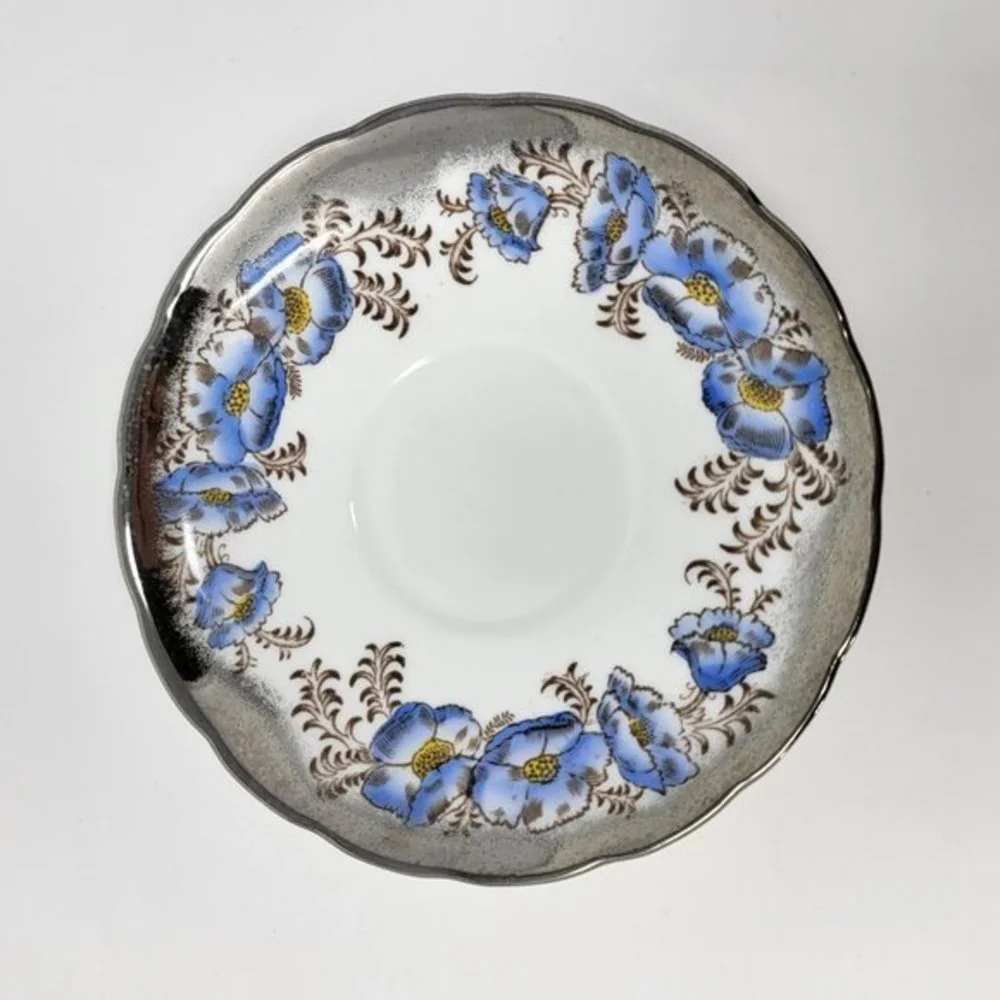 Happy 25th Anniversary Silver Royal Ardalt‎ Bone China England Tea Cup Saucer